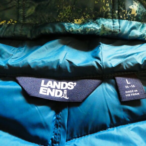 Lands' End Lightweight Down Puffer Longer length Jacket - Picture 4 of 11